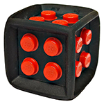 LEGO Die Cube with Flexible Rubber Frame and Molded Hard Plastic Red 2 x 2 Studs Pattern on All Sides 64776PB01