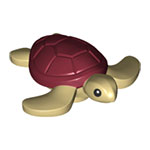 LEGO Sea Turtle with Black Eyes and Dark Red Shell Pattern 67040PB02