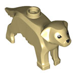 LEGO Dog, Labrador / Golden Retriever with Black Eyes and Nose Pattern 69962PB01
