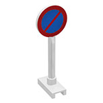 LEGO Road Sign Round with No Parking Pattern (Diagonal Upward to Right) 80045A