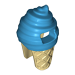 LEGO Minifigure, Headgear Head Cover, Costume Ice Cream with Tan Cone Pattern 80678PB01