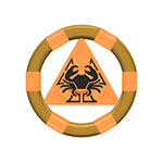 LEGO Ring with Center Triangle with Gold Bands and Crab Pattern (Atlantis Treasure Key) 87748PB01