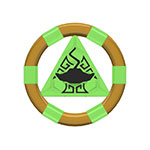 LEGO Ring with Center Triangle with Gold Bands and Manta Ray Pattern (Atlantis Treasure Key) 87748PB05