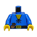 LEGO Torso Castle Forestman Tie Shirt and Purse Pattern / Blue Arms / Yellow Hands 973P46C02