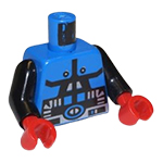 LEGO Torso Space Spyrius Pattern / Black Arms / Red Hands 973P66C01