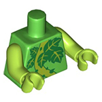 LEGO Torso Plant Vines with Thorns and Green and Lime Leaves Pattern / Lime Arms / Lime Hands 973PB2103C01