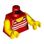 LEGO Torso Female Swimsuit with 5 White Stripes Pattern / Yellow Arms / Yellow Hands 973PB2733C01