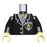 LEGO Torso Police Suit with Yellow Star Badge Pattern / Black Arms / Yellow Hands 973PX20C01