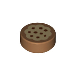 LEGO Tile, Round 1 x 1 with Cookie Tan Frosting and Chocolate Sprinkles Pattern 98138PB014