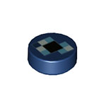 LEGO Tile, Round 1 x 1 with Pixelated Blue and Black Pattern (Minecraft Ender Pearl) 98138PB100