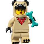 LEGO Minifigure Pug Costume Guy, Series 21 (Complete Set with Stand and Accessories) COL21-5