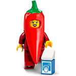 LEGO Minifigura Chili Costume Fan, Series 22 (Complete Set with Stand and Accessories) COL22-2