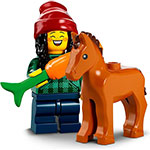 LEGO Minifigur Horse and Groom, Series 22 (Complete Set with Stand and Accessories) COL22-5