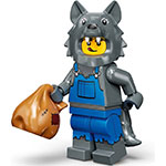 LEGO Minifigur Wolf Costume, Series 23 (Complete Set with Stand and Accessories) COL23-8