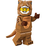 LEGO Minifigur T-Rex Costume Fan, Series 24 (Complete Set with Stand and Accessories) COL24-6