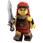 LEGO Minifigura Fierce Barbarian, Series 25 (Complete Set with Stand and Accessories) COL25-11