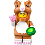 LEGO Minifigura Hamster Costume Fan, Series 27 (Complete Set with Stand and Accessories) COL27-1