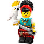 LEGO Minifigur Pirate Quartermaster, Series 27 (Complete Set with Stand and Accessories) COL27-10