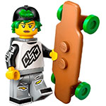 LEGO Minifigur Longboarder, Series 27 (Complete Set with Stand and Accessories) COL27-7