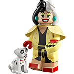 LEGO Minifigura Cruella de Vil & Dalmatian Puppy, Disney 100 (Complete Set with Stand and Accessories) COLDIS100-13